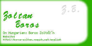 zoltan boros business card